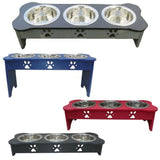 3 BOWL ELEVATED POLY DOG FEEDER - 3 Sizes & Countless Color Combinations