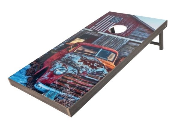 Cornhole Bag TossAMERICAN BARN & TRUCK CORN HOLE - Deluxe Poly Lumber Game Setcornholefun & gamesSaving Shepherd