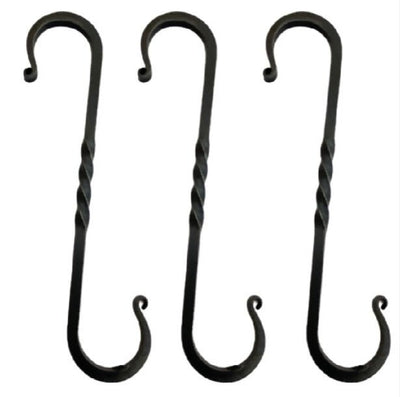 hook8½" TWISTED WROUGHT IRON S HOOKS - Amish Hand Forged with ScrollsblacksmithironSaving Shepherd