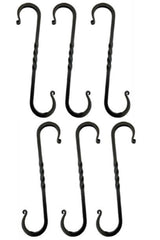 hook8½" TWISTED WROUGHT IRON S HOOKS - Amish Hand Forged with ScrollsblacksmithironSaving Shepherd