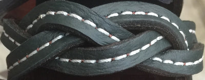 Leather BraceletBRAIDED LEATHER BRACELET - Amish Handmade Men's Women's Cuff Wrap in 12 COLORSAmerican MadeAmishbraceletHunter GreenSaving Shepherd