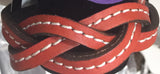 BRAIDED LEATHER BRACELET - Amish Handmade Men's Women's Cuff Wrap in 12 COLORS