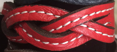 Leather BraceletBRAIDED LEATHER BRACELET - Amish Handmade Men's Women's Cuff Wrap in 12 COLORSAmerican MadeAmishbraceletRedSaving Shepherd