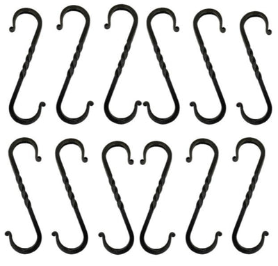 hook6½" TWISTED WROUGHT IRON S HOOKS - Amish Hand Forged with ScrollsblacksmithironSaving Shepherd