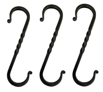 hook6½" TWISTED WROUGHT IRON S HOOKS - Amish Hand Forged with ScrollsblacksmithironSaving Shepherd