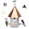 BirdhouseWOODPECKER BIRDHOUSE - Azek Poly Vinyl & Copper Roof Bird Housebirdbird houseSaving Shepherd