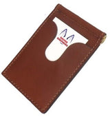 LEATHER DELUXE MINI LENTZ WALLET - Pump Handle Money Clip & 4 Card Slots