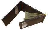 LEATHER LENTZ WALLET - Pump Handle Money Clip & 5 Card Slots