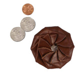 LEATHER FLOWER SQUEEZE COIN PURSE - Amish Handmade in 4 Colors