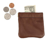 LEATHER COIN POUCH - Amish Handmade Spring Purse