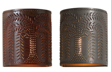 Country LightingPUNCHED TIN SCONCE LIGHT Handcrafted Willow Tree Pattern Wall Lamp in Kettle Black or Rustic Tin Finishlightpunched tinSaving Shepherd