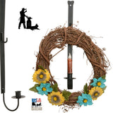 Wreath & Candle HangerWREATH HOOK & CANDLE HOLDER - Wall Mount Wrought Iron Holiday Decor HangerCandleChristmasSaving Shepherd