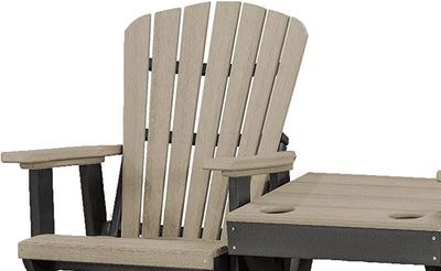 Adirondack Chair2 ADIRONDACK GLIDER CHAIRS with TABLE - Fan Back 4 Season Set in 6 ColorsAdirondackchairchairsCedar & BlackSaving Shepherd