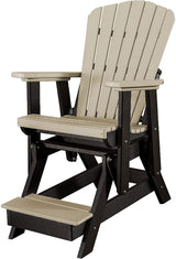 ADIRONDACK GLIDER CHAIR with FOOTREST - Fan Back All-Season Poly in 6 Colors