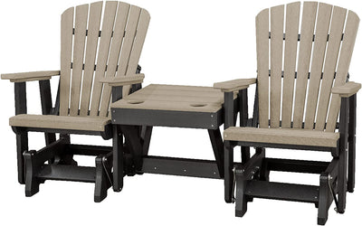 Adirondack Chair2 ADIRONDACK GLIDER CHAIRS with TABLE - Fan Back 4 Season Set in 6 ColorsAdirondackchairSaving Shepherd