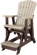 ADIRONDACK GLIDER CHAIR with FOOTREST - Fan Back All-Season Poly in 6 Colors