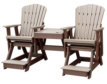 Adirondack Chair2 ADIRONDACK GLIDER BALCONY CHAIRS with TABLE - Tandem 4 Season Set in 6 ColorsAdirondackchairSaving Shepherd