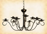 Country Lighting2 Tier SCROLLED COLONIAL 9 ARM CANDLE CHANDELIER "Washington" Metal Candelabra USAceiling lightchandelierSaving Shepherd