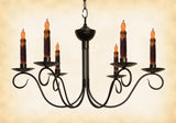 Country LightingSCROLLED COLONIAL 6 ARM CANDLE CHANDELIER "Washington" Handcrafted Metal Candelabra USAceiling lightchandelierSaving Shepherd