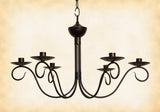 Country LightingSCROLLED COLONIAL 6 ARM CANDLE CHANDELIER "Washington" Handcrafted Metal Candelabra USAceiling lightchandelierSaving Shepherd