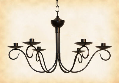 Country LightingSCROLLED COLONIAL 6 ARM CANDLE CHANDELIER "Washington" Handcrafted Metal Candelabra USAceiling lightchandelierSaving Shepherd