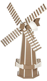 Windmill6½ FOOT JUMBO POLY WINDMILL - Dutch Garden Weather Vane in 22 Colors USAAmishoutdoorweather vaneWeatherwood & WhiteSaving Shepherd