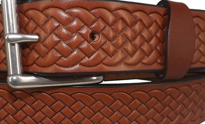 Belts"BASKET WEAVE" BELT - Embossed English Bridle LeatherAmish work beltbeltSaving Shepherd