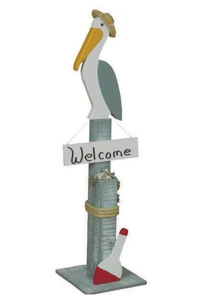 Lawn DecorWELCOME PIER POST - Fishing Duck or Pelican Lawn Porch Ornamentlawn decorpier postSaving Shepherd