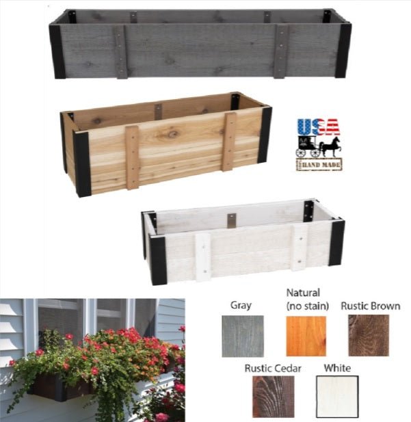 wooden window boxes planters Window Box AMISH WINDOW FLOWER BOX