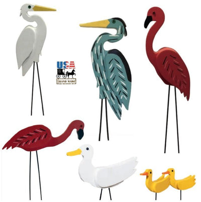 Lawn DecorYARD BIRDS - Duck Family Egret Flamingo Heron Lawn Ornamentlawn decorpier postSaving Shepherd