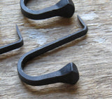 2" WROUGHT IRON HAMMER IN HOOKS - Handmade Horseshoe Nails Hook Lot USA