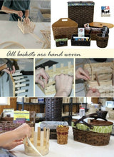 Bread BasketBAG HOLDER with SADDLE LEATHER HANDLE - Hanging Plastic Grocery Bag StoragebasketbasketsSaving Shepherd