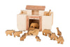 Wooden & Handcrafted ToysBIG NOAH'S ARK & ANIMALS Handcrafted Wood Bible Toy SetadultadultsAmishNatural and WalnutSaving Shepherd