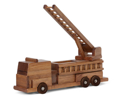 Wooden & Handcrafted ToysLARGE FIRE ENGINE - Handmade Working Ladder Rescue TruckchildrenchildrensSaving Shepherd