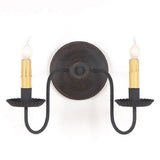 Country LightingWOOD & METAL "ASHFORD" Wall SCONCE LIGHT Handcrafted Distressedblackened tincandelabracandleBlackSaving Shepherd