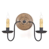 Country LightingWOOD & METAL "ASHFORD" Wall SCONCE LIGHT Handcrafted Distressedblackened tincandelabracandlePearwoodSaving Shepherd