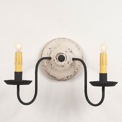 Country LightingWOOD & METAL "ASHFORD" Wall SCONCE LIGHT Handcrafted Distressedblackened tincandelabraSaving Shepherd