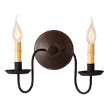 Country LightingWOOD & METAL "ASHFORD" Wall SCONCE LIGHT Handcrafted Distressedblackened tincandelabracandleEspressoSaving Shepherd