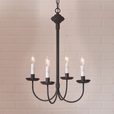 Chandeliers & Ceiling Fixtures4 Arm GRANDVIEW CHANDELIER - Textured Black Candelabra USA HandcraftedcandelabrachandelierSaving Shepherd
