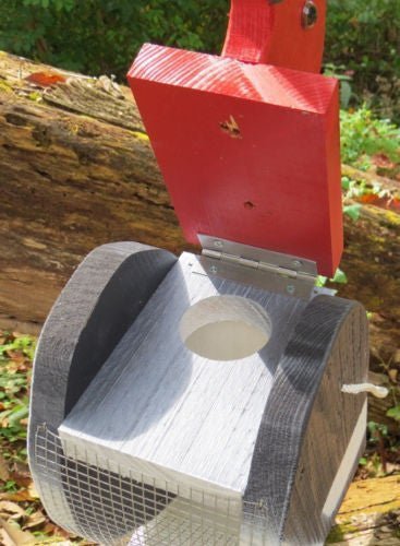 Bird FeederREDHEADED WOODPECKER BIRD FEEDER - Large Solid Wood USA Handmadebirdbird feederSaving Shepherd