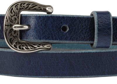 Leather BeltLADIES LEATHER BELT - ¾" Wide Two-Tone with Embossed BucklebeltbeltsSaving Shepherd