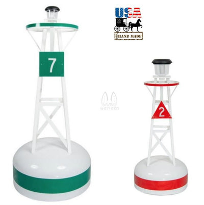 BuoyDECORATIVE LAWN BUOY - Fiberglass & Vinyl with Solar Lightbuoylawn decorSaving Shepherd