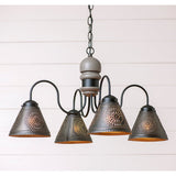 Country LightingWOOD & PUNCHED TIN "CAMBRIDGE" CHANDELIER - MODERN FARMHOUSE FINISHESceilingchandelierSaving Shepherd