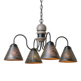 Country LightingWOOD & PUNCHED TIN "CAMBRIDGE" CHANDELIER - MODERN FARMHOUSE FINISHESceilingchandelierSaving Shepherd