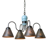 Country LightingWOOD & PUNCHED TIN "CAMBRIDGE" CHANDELIER - MODERN FARMHOUSE FINISHESceilingchandelierSaving Shepherd