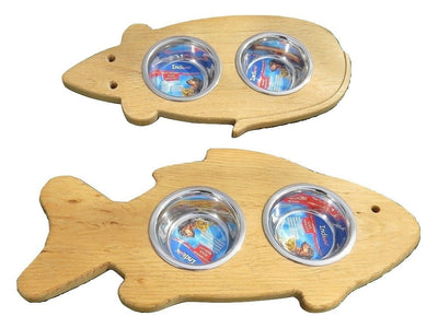 Handcrafted for PetsCAT FEEDER - Fish or Mouse Shaped Elevated Food & Water Stationamish handmadeCatSaving Shepherd
