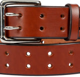 Leather Belt2" WIDE DUAL PRONG DOUBLE HOLE BELT - Heavy Duty Amish Handmade USAbeltbeltsSaving Shepherd