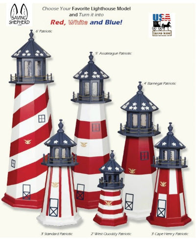 LighthousePATRIOTIC CAPE HATTERAS LIGHTHOUSE - Red White & Blue Working LightAmericaCape HatterasSaving Shepherd