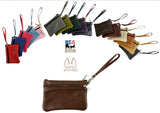 Leather PurseCLUTCH PURSE - Leather Wristlet with Removable Strap in 17 Colorsbagleatherleather bagBlackSaving Shepherd