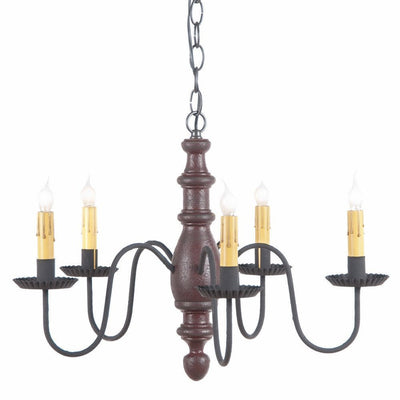 Country Lighting"COUNTRY INN" WOODSPUN CHANDELIER in 6 Primitive Americana FinishesCandelabraCandleSaving Shepherd